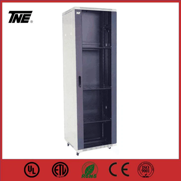 19 Rack Server Rack For UPS With Smoky Grey Front Glass Steel Network Rack Data Center Cabinet